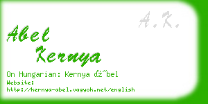 abel kernya business card